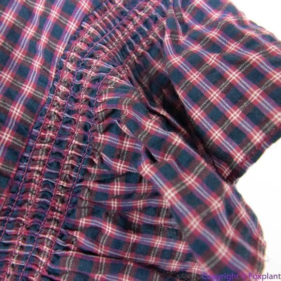 NEW Madewell Flutter-Sleeve Side-Tie‎ Wrap Top in Plaid, S - Picture 12 of 14